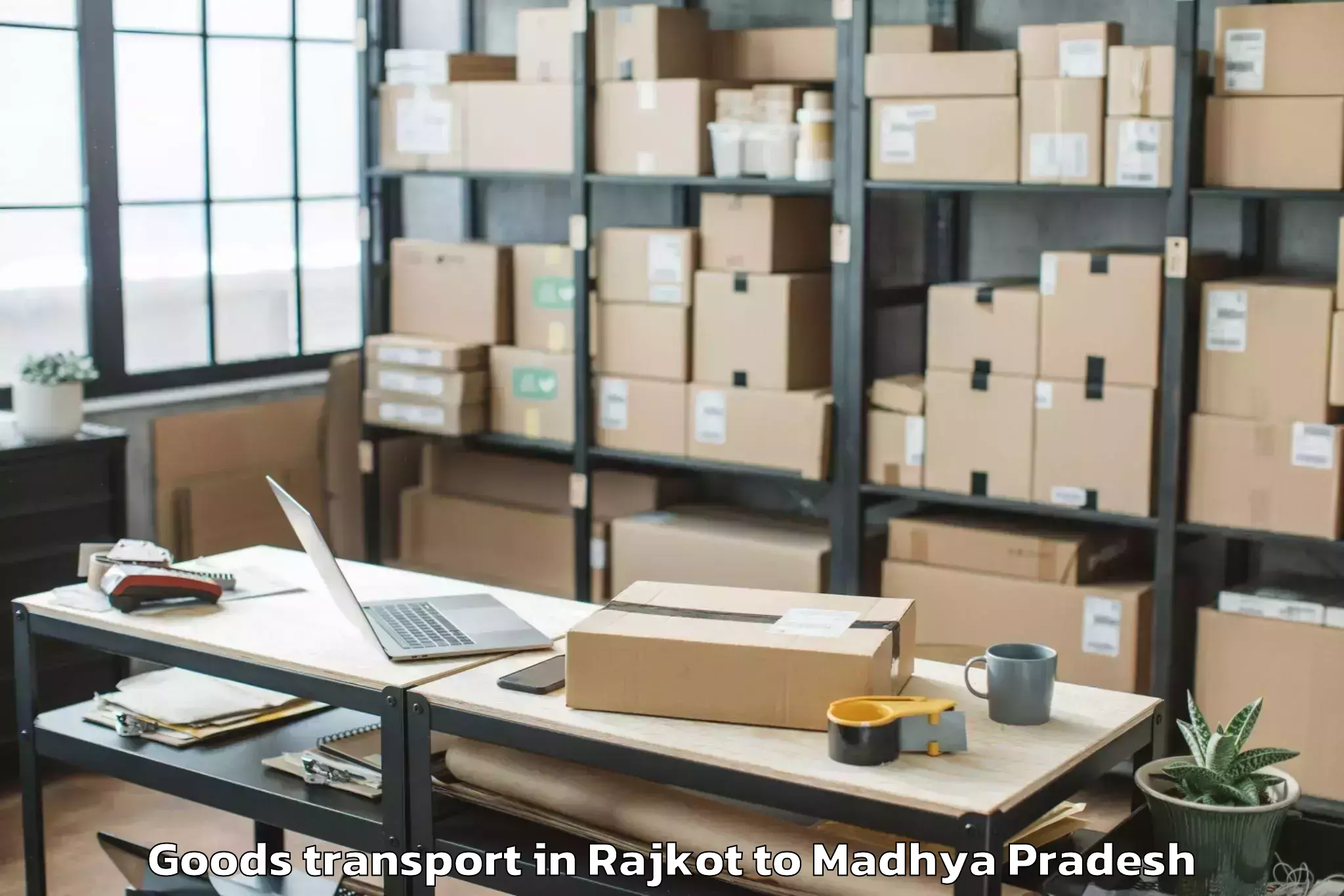 Book Rajkot to Khajuraho Airport Hjr Goods Transport